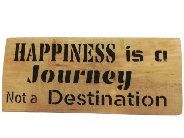 Happiness Is A Journey Not A Destination - Wall Art: Stencilled Sign